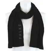 Falke Basic Jacquard Logo sneldrogend warm wol wintersjaal unisex zwart - maat ONESIZE