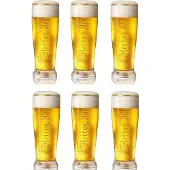 Hertog Jan Glas 35cl Embossed met Gouden Rand. 6 Stuks