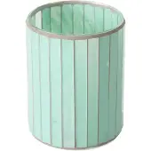 Boltze Sfeerlicht waxinehouder Adana turquoise glas met metaal 12 cm