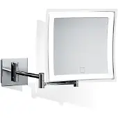 DECOR WALTHER BS 85 Touch LED-wandspiegel vierkant Touch, dimbaar, chroom / zilver, Slaapkamer, metaal, Design