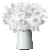 Slamp Design tafellamp Clizia, dimbaar, wit / opaal, Woon-/ Eetkamer, Kunststof, Design, tafellamp