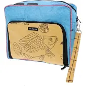 Morethanhip - XL toilettas 6,5 L van gerecyclede visvoerzakken - Lexi blauw/geel - 27 x 24 x 10 cm