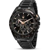 Maserati Traguardo 45 Mm Chr Black Dial Br Black Horloge