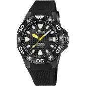 Lotus Kwartshorloge Diver Horloge, herenhorloge, analoog, dag, saffierglas, rubberen band