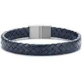 Frank 1967 bracelet dark navy blue braided leather 20cm ips