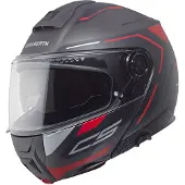 Schuberth C5 Omega Mat Antraciet Zwart Rood Systeemhelm Maat XL