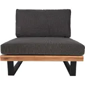 MCW Loungefauteuil -H54, tuinfuteuil, Spun Poly acaciahout MVG-gecertificeerd aluminium ~ bruin, bekleding donkergrijs