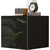Vicco Sofie Nachtkastje – 49.6 x 51.2 cm Zwart hoogglans