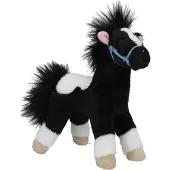 Depesche knuffelpaard, zwart-wit, 18 cm