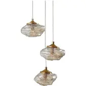 LINDBY Glazen hanglamp Piatra, dimbaar, crème / amber, Woon-/ Eetkamer, Glas, Modern, hanglamp