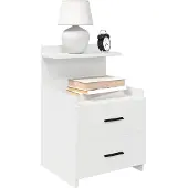 vidaXL Nachtkastje met 2 lades 40x36,5x62 cm wit