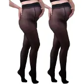 Mamsy - 2-Pack Comfortabele Sheer Zwangerschapspanty 20den - Zwart - L