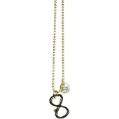Heaven Eleven KIDS - Meisjes - ketting - ballchain - rvs - goud - zwart - infiniti - bone