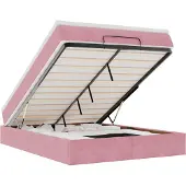 vidaXL Ottoman bed met matras 140x190cm fluweel roze