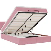 vidaXL Ottoman bed met matras 140x190cm fluweel roze