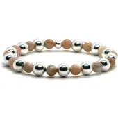 Heaven Eleven KIDS - meisjes - armband - zilver - 925 - sunstone - 7mm - 15cm