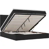 vidaXL Ottoman bed met matrassen en LED's 200x200cm stof zwart