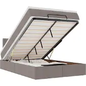 vidaXL Ottoman bed met matras en LED's 120x200cm stof taupe