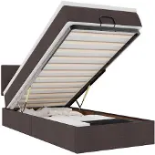 vidaXL Ottoman bed met matras 90x190cm stof donkerbruin