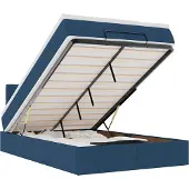 vidaXL Bed poef met matras en LED's 120x200 cm stof blauw