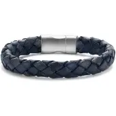 Frank 1967 bracelet blue braided leather 20cm ips