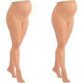 Mamsy - 2-Pack Comfortabele Sheer Zwangerschapspanty 20den - Naturel - XXL