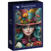 Blue Bird Lady with a Hat Puzzel 1000 Stukjes
