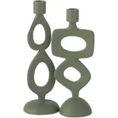 J-Line Kaarshouder ringen aluminium groen assortiment van 2