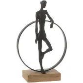 J-Line Man tegen ring op voet resin/ijzer zwart