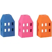J-Line Kandelaar huis cement mix assortiment van 3