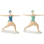 J-Line Vrouw yoga stretch polyresin mix assortiment van 2