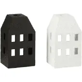 J-Line Kanedlaar huis cement zwart/wit assortiment van 2