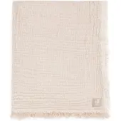Jollein Deken Wieg Jersey 75x100cm - Fringe Stripe Biscuit/Ivory - GOTS