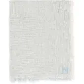 Jollein Deken Wieg Jersey 75x100cm - Fringe Stripe Sea Green/Ivory - GOTS