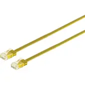 Tecline Platte netwerkkabel, U/UTP, categorie 6, smalle uitvoering, geel, 15 meter