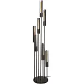 AnLi Style Vloerlamp 7L getrapt tube (Zwart, 35x186x35cm)