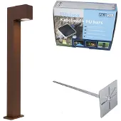 QAZQA Buitenlamp roestbruin met grondspies en kabelwartel 65cm IP44 - Baleno