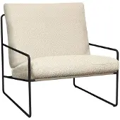 Ferm Living Tuinstoel Desert 1-Seater Pure Bouclé Black / Off-White