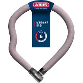 ABUS Kettingslot Goose Lock 4204K - flexibel, geruisloos fietsslot van gehard staal - 4 mm dikke stalen ketting, 28 mm totale diameter - 110 cm lang - met sleutel - lichtroze