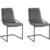 Notio Living Viggo-Eetkamerstoel - Grijs Fluweel - Set van 2
