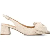 Manfield Beige slingbacks met strik | Maat 37
