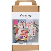 Creativ Company 977807, 4 stuks, Afbeeldingen in de verpakking, Jongen/meisje, Kleurplaten set