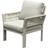 AVH-Collectie Saigon lounge tuinstoel aluminium latte soft grey kussens