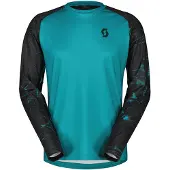 SCOTT Heren Trail Storm Trui met lange mouwen Turquoise/Zwart || Maat: L