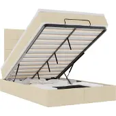 vidaXL Ottoman bed met matras 120x200cm stof crèmekleurig