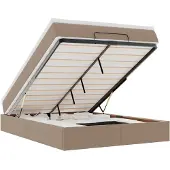 vidaXL Ottoman bed met matras 140x200cm kunstleer cappuccinokleurig