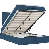 vidaXL Ottoman bed met matras en LED's 120x200cm stof blauw