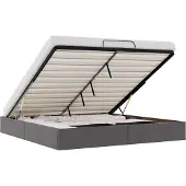 vidaXL Ottomanbed zonder matras, grijs, 180x200 cm, kunstleer