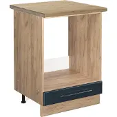 Vicco Fame-Line Keukenkasten – 60 cm, WB Eik Donkerblauw hoogglans