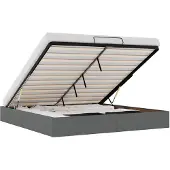 vidaXL Bedframe zonder matras 180x200 cm stof donkergrijs